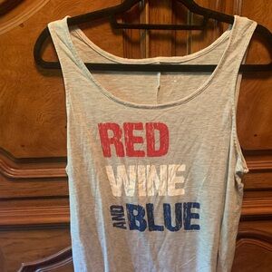 New York & Company Red, White, and Blue Tank Top